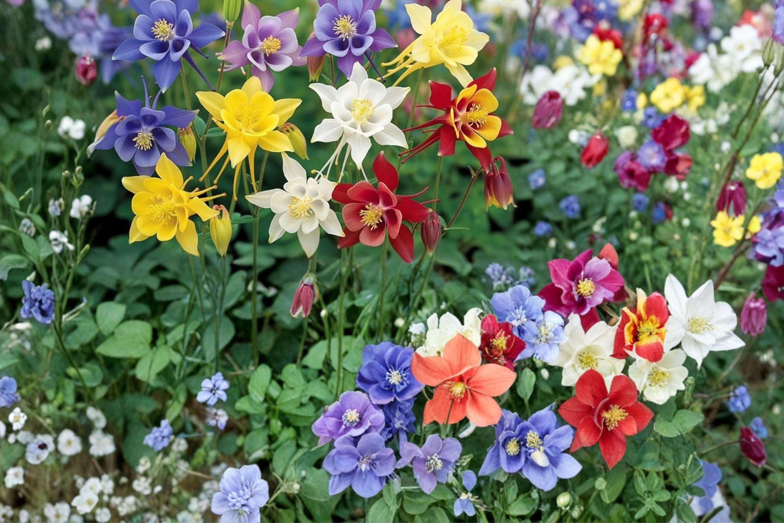 Multicolor Columbine Seeds – Aquilegia spp. Perennial Flowering Plant for Garden Beds & Borders