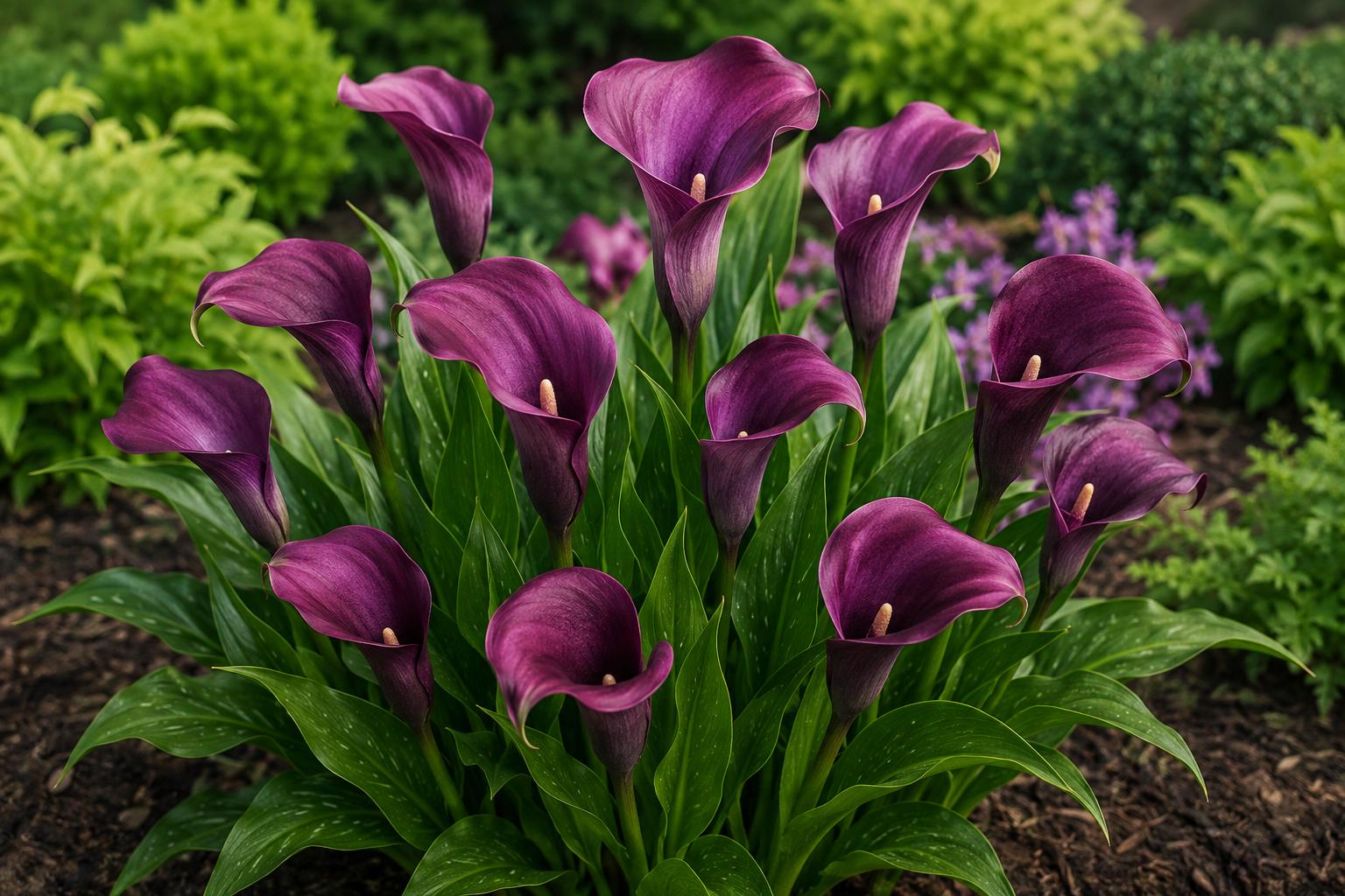 Calla Lily Bulbs - Purple Sensation - Live Flower Plant Bulbs with Vibrant Purple Blooms - Zantedeschia spp.