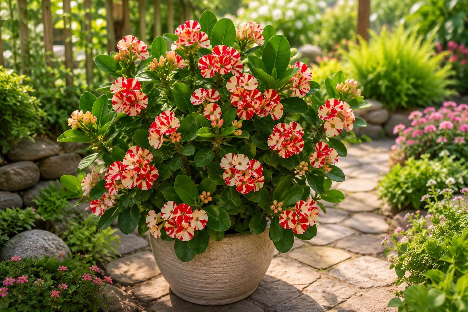 Crown of Thorns Plant - Small Starter Euphorbia Milii Succulent Indoor Outdoor - Drought Tolerant, Colorful Blooms