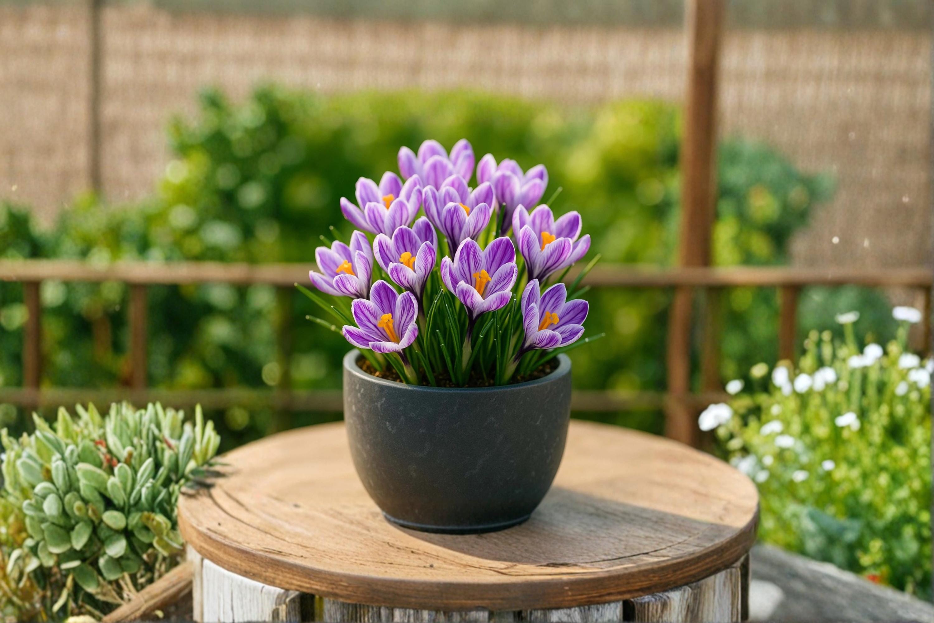 Pickwick Crocus Bulb – Crocus vernus, Striped Purple and White Spring Flowering Bulb for Garden Beds