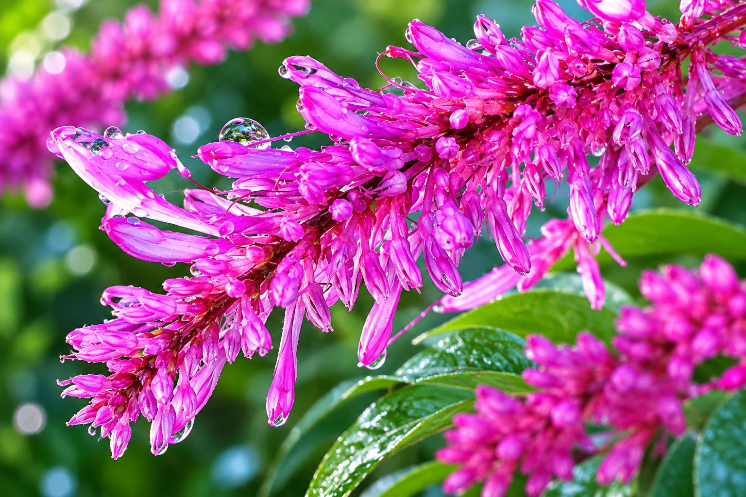 Purple Firespike Plant - Semi-Tropical Perennial Shrub with Purple Flowers - Attracts Butterflies & Hummingbirds - Odontonema strictum
