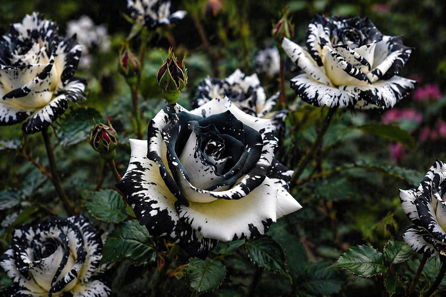 Rare Black & White Rose Seeds - 20 Non-GMO Heirloom Rosa spp. for Garden Planting and Landscaping