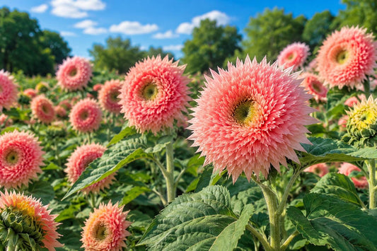 Pink Pooh Sunflower Seeds - 50pcs Organic Non-GMO Heirloom Helianthus annuus Pink Blooms for Garden, Cut Flowers