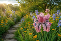 50 Bearded Iris Seeds - Pink Petals with Black Speckles - Iris germanica - Flower Seeds for Garden, Borders, Containers