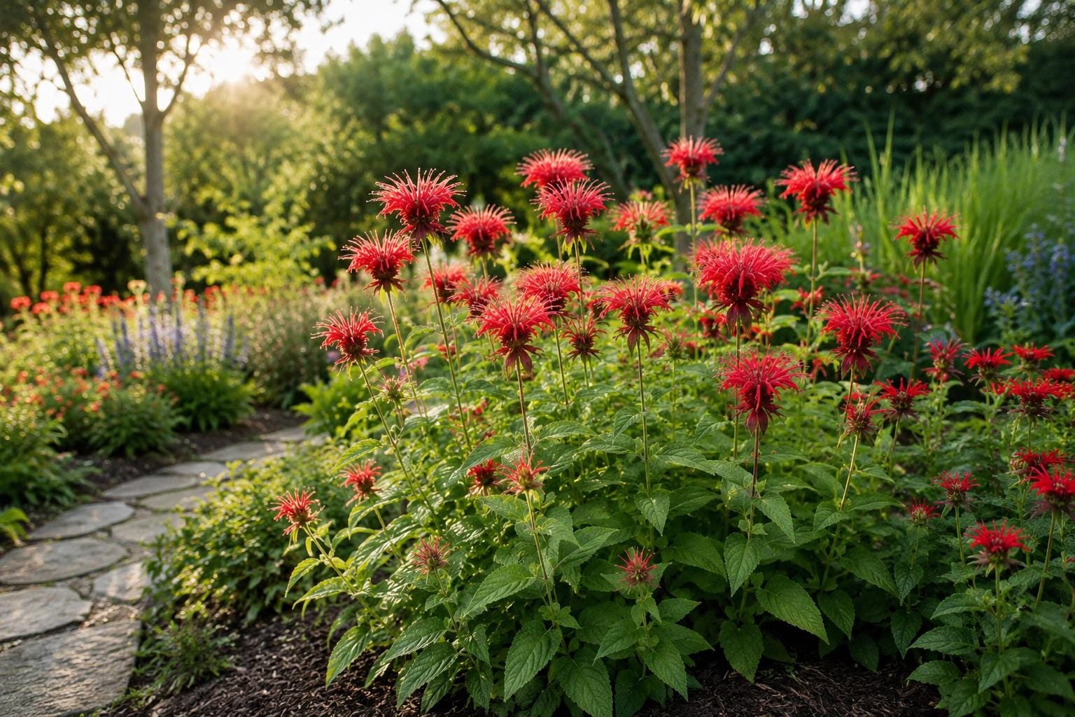500 Bee Balm Seeds - Bright Red Blooms for Pollinator Gardens - Monarda didyma - Perennial Flower for Bees, Butterflies, Hummingbirds