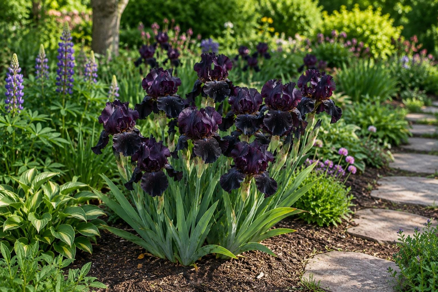 Black Dragon Iris Seeds - 50 Premium Iris germanica for Home Gardening, Borders & Containers