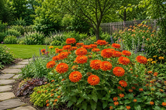 100 Orange Zinnia Seeds - Heirloom Zinnia elegans for Bright Garden Flowers, Butterfly & Bee Attracting, Easy to Grow