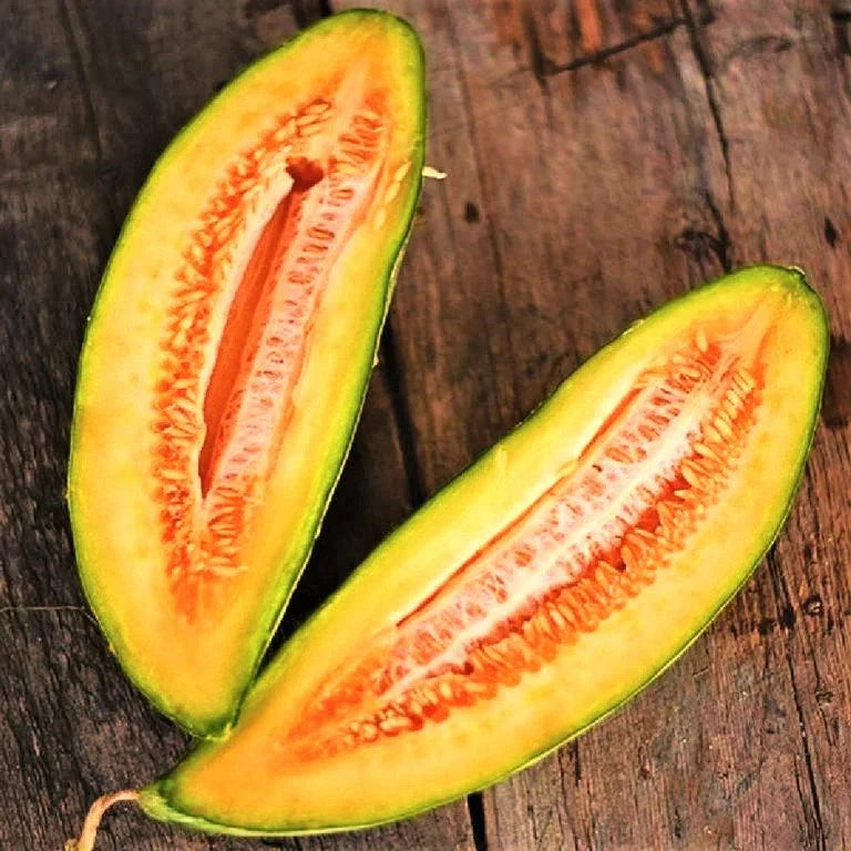 Banana Cantaloupe Seeds Pack of 20 - Heirloom Orange Flesh - Cucumis Melo - 2025 Planting