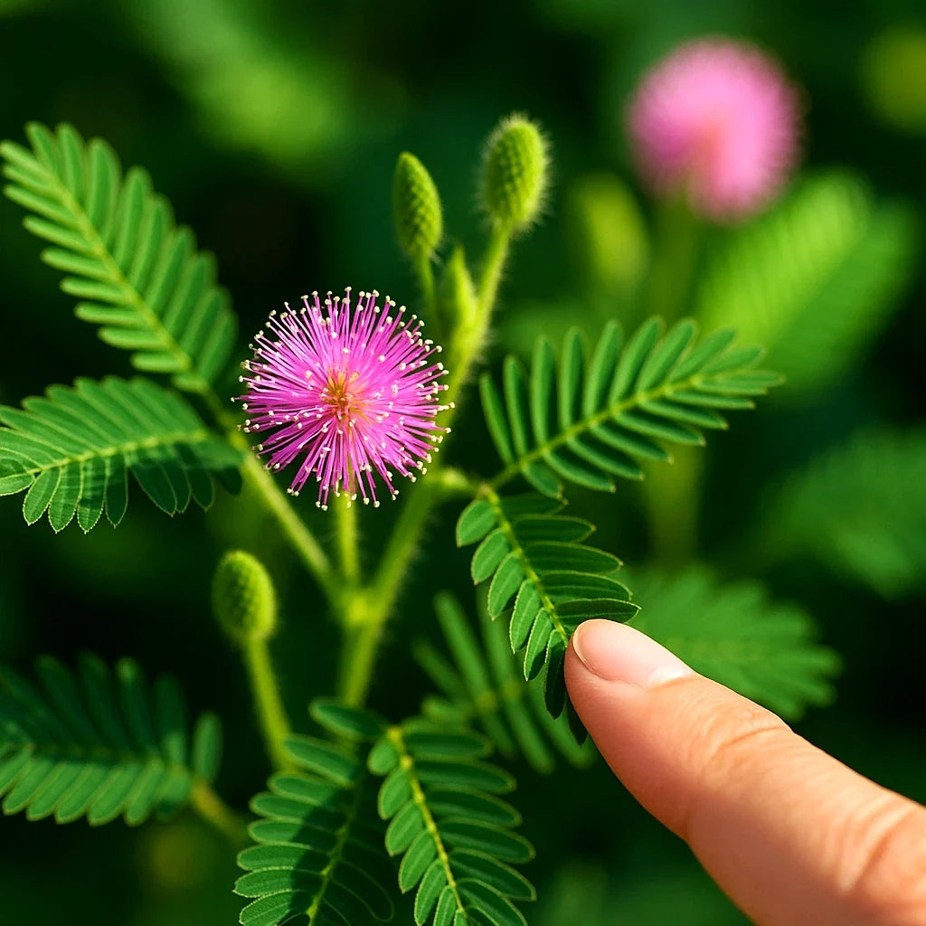 Mimosa Pudica Seeds - 100+ Touch-Me-Not Sensitive Plant Seeds - Fun Indoor Gardening - Sensitive Plant Seed Packet