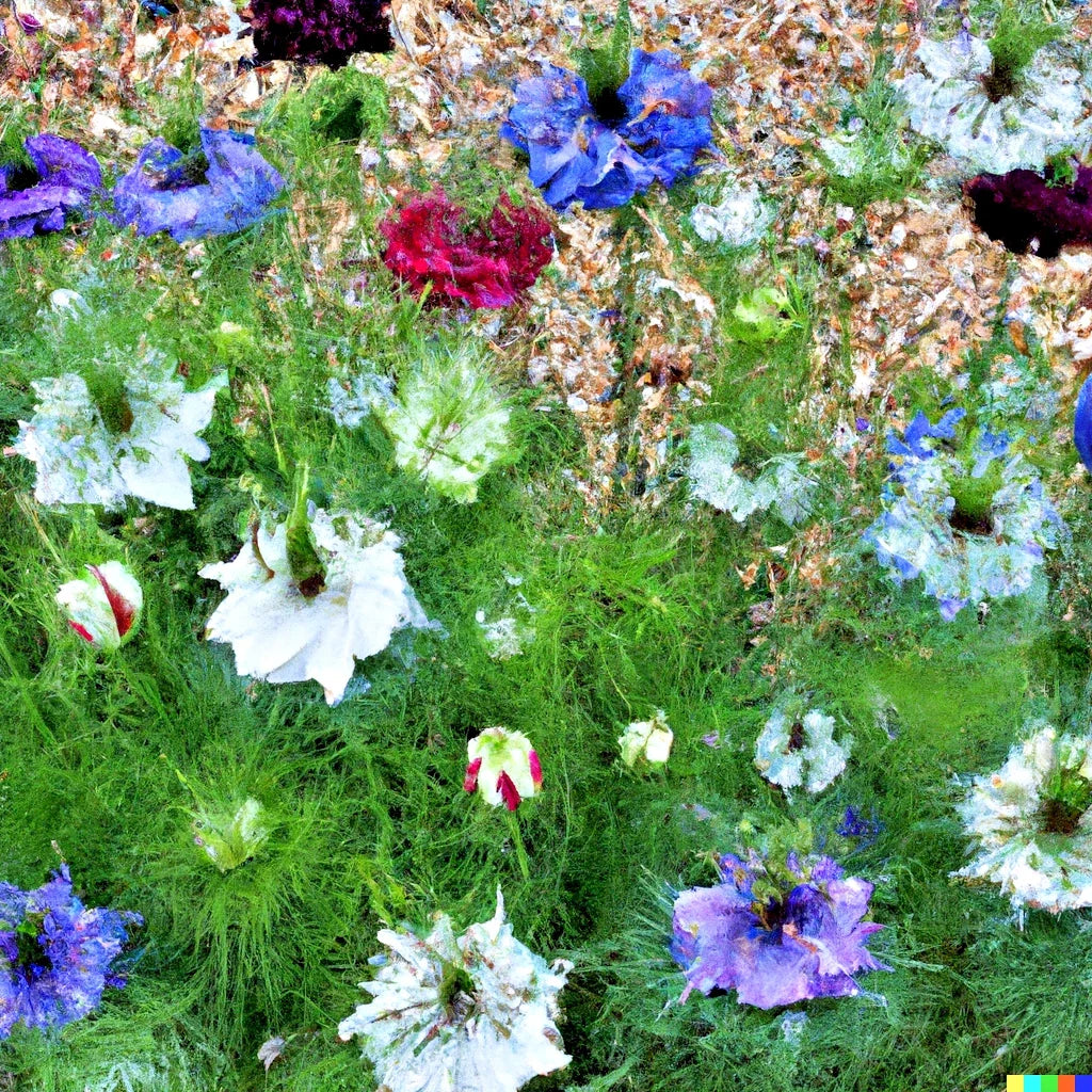 Love in a Mist Flower Seeds 500+ Persian Jewels Mix Nigella damascena Annual Gardening Seeds for Vibrant Flower Displays