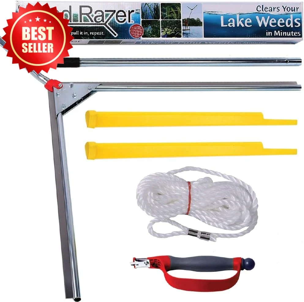 Lake Weed Cutter Tool 48" Cutting Width for Aquatic Plants - Durable Pond Maintenance Tool for Healthy Ecosystem
