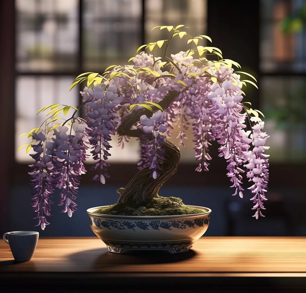 Purple Weeping Wisteria Bonsai Seedling - 1 Year - Ornamental Plant - Wisteria sinensis - Cascading Purple Flowers