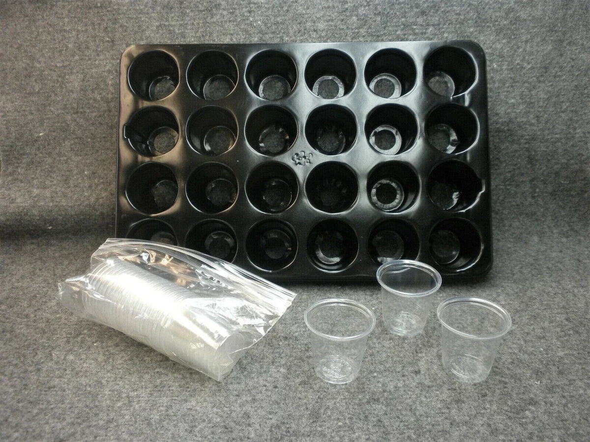 Seedling Starter Trays - 50 Count Super Sprouter Cups for Leafy Greens - Hydroponic Grow System - Eco-Friendly Biodegradable Cups
