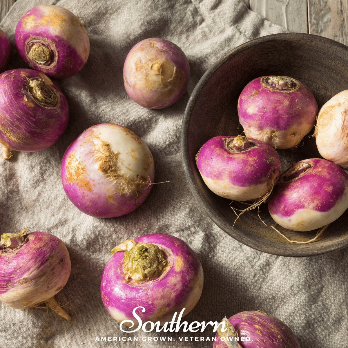 Purple Top White Globe Turnip Seeds - 250 Count - Brassica rapa var. rapa - Heirloom Vegetable Garden Seeds
